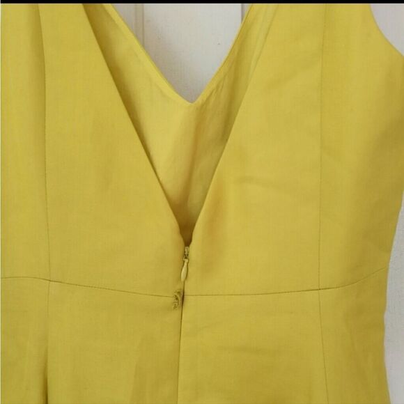 J CREW Dress Sleeveless V Neck Cotton Yellow - Picture 7 of 8